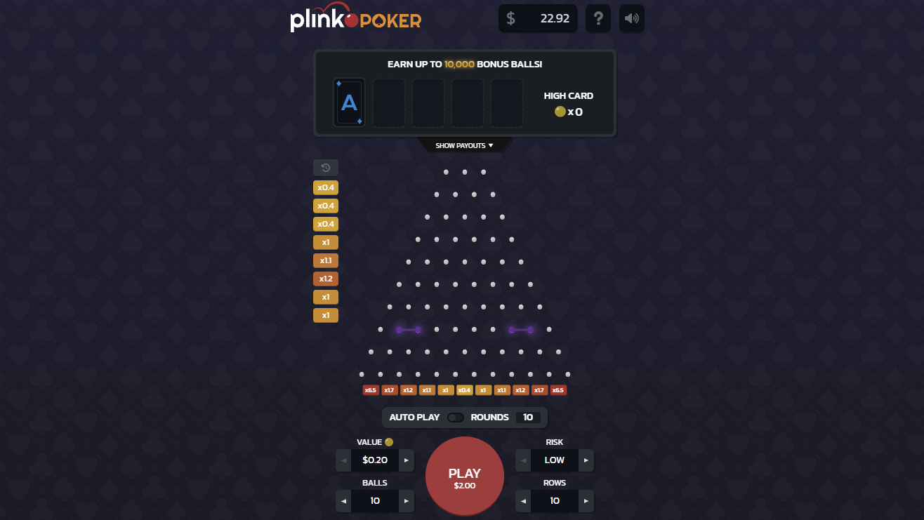 Plinko Poker screenshot