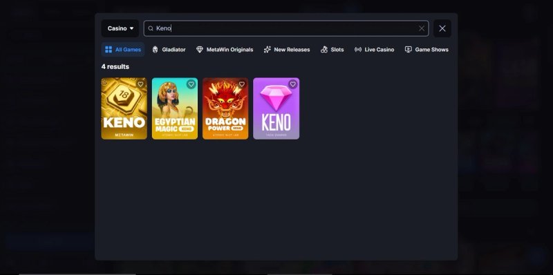 Pick a keno game