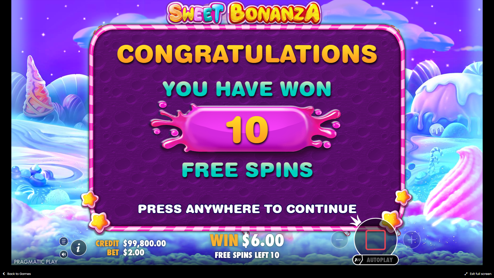 Sweet Bonanza Slot Screenshot 2