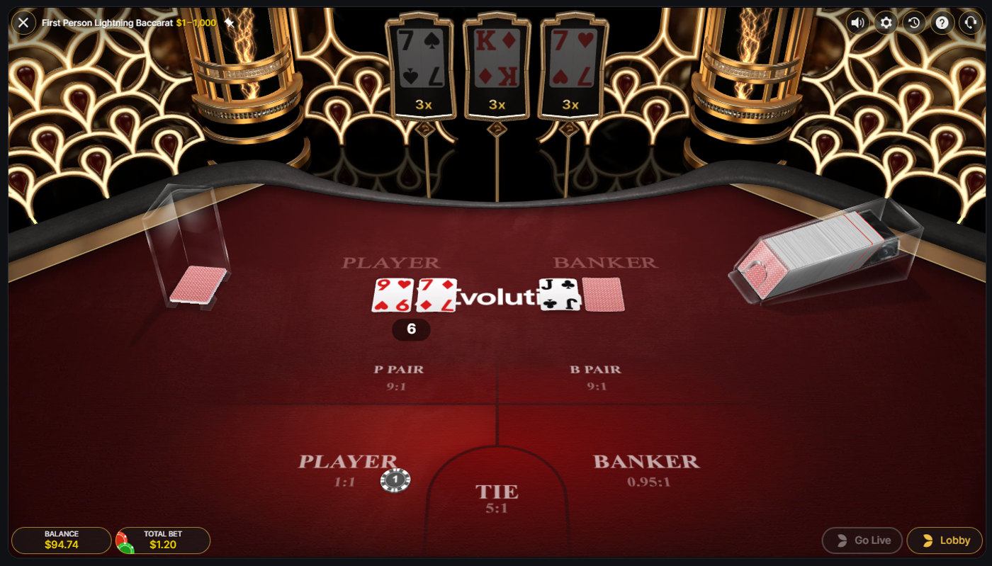 First Person Lightning Baccarat