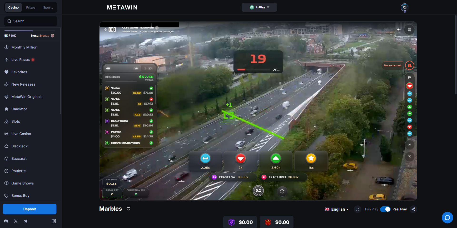 CCTV Rush Hour by 155.io gameplay at MetaWin Casino