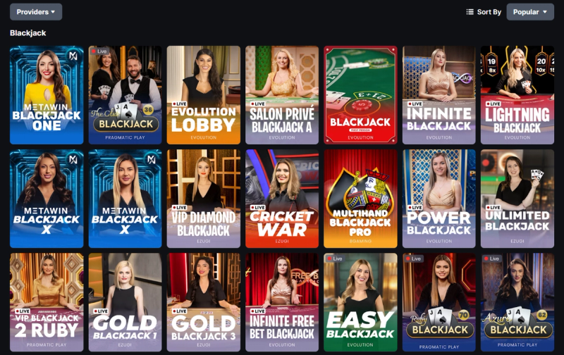 Choose a Blackjack table
