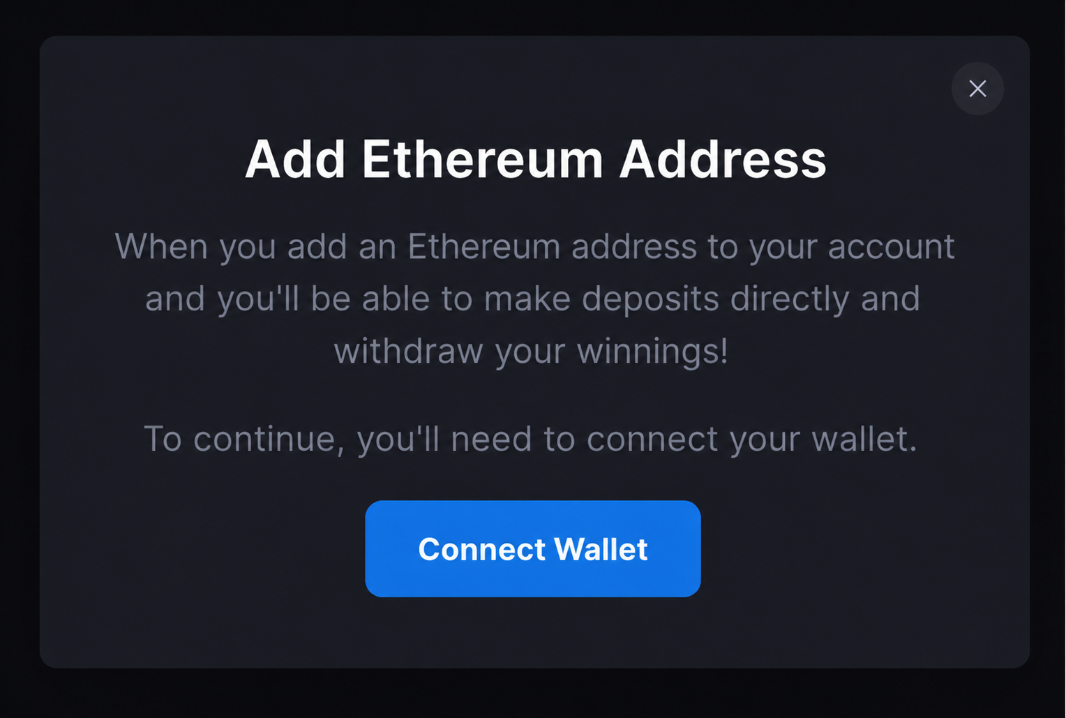 Step 3: Connect wallet modal