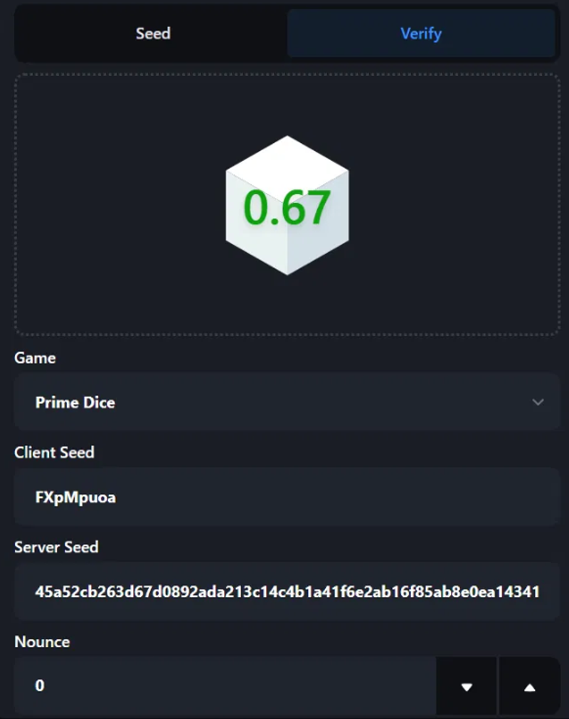 Enter the round in the Verify tab