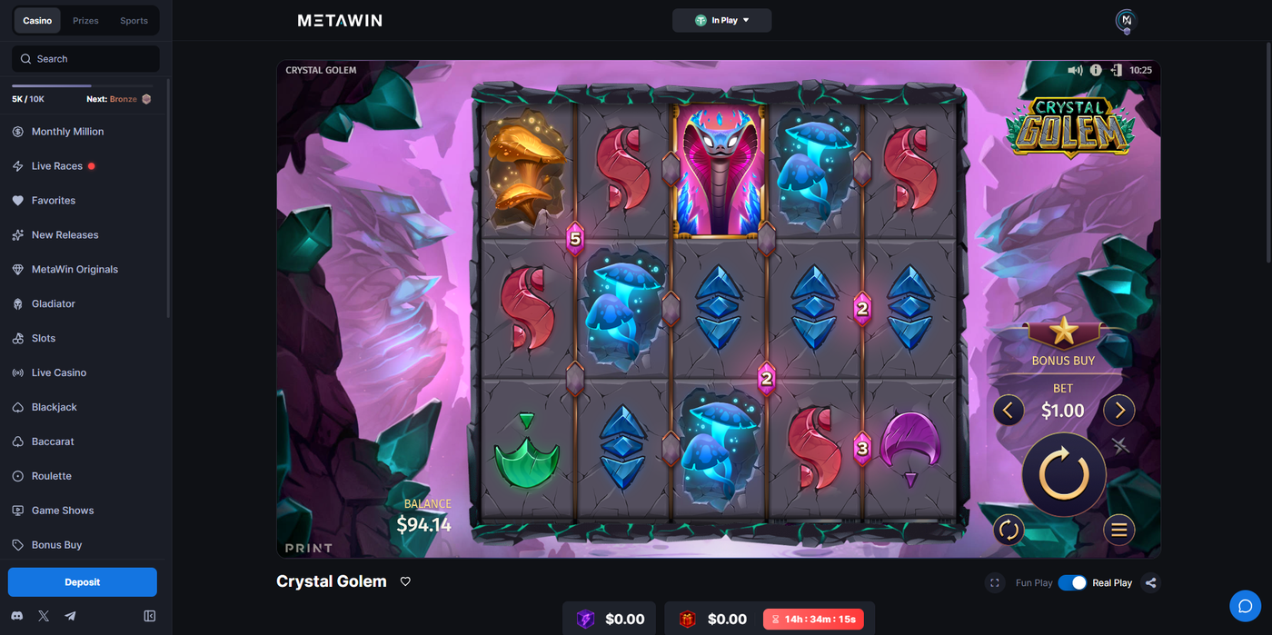 Crystal Golem slot by Print Studios