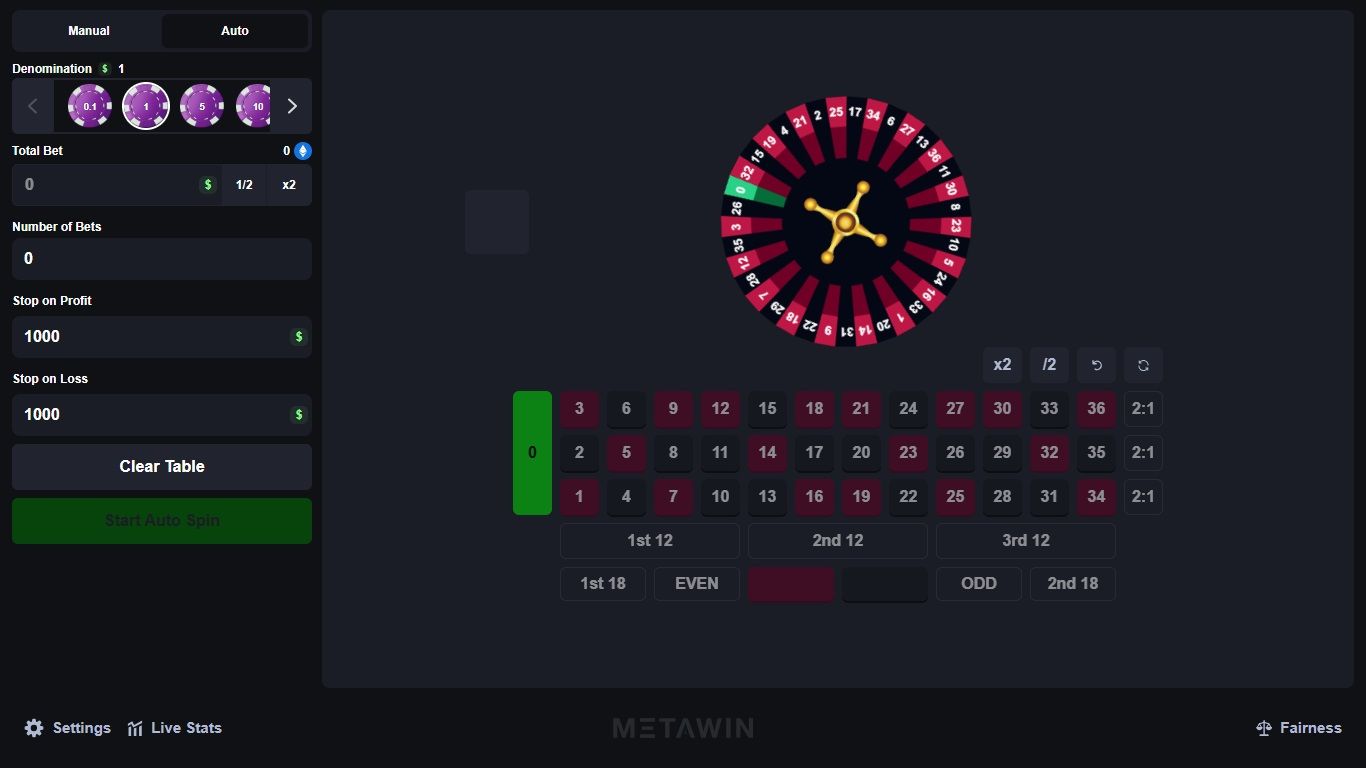 MetaWin Roulette  screenshot