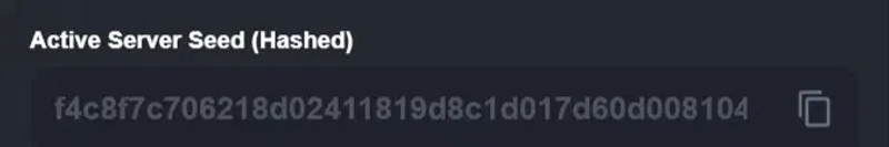 Copy the hashed server seed