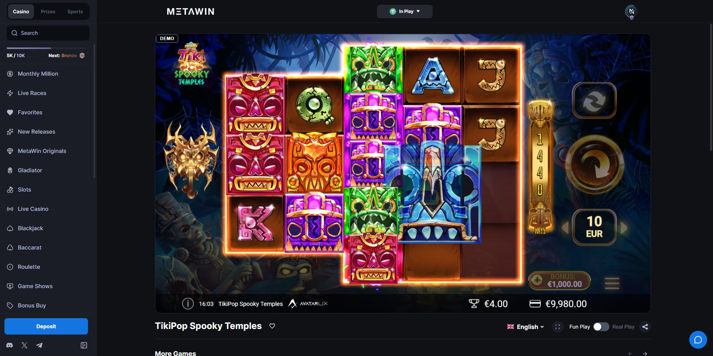 TikiPop Spooky Temples slot gameplay