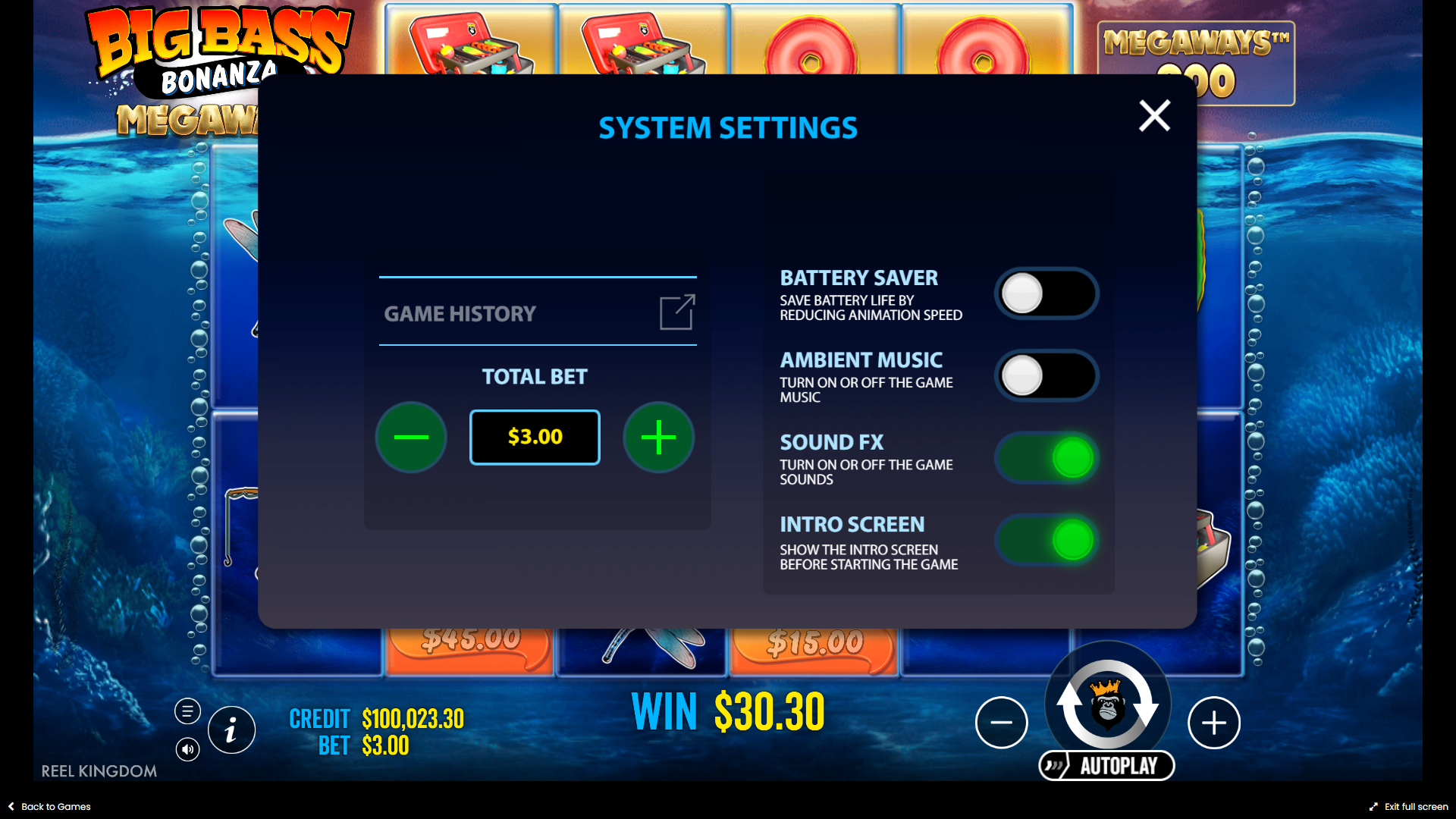Big Bass Bonanza Megaways Slot - Screenshot 3