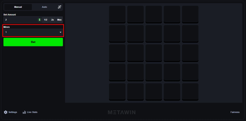 Choose how many mines