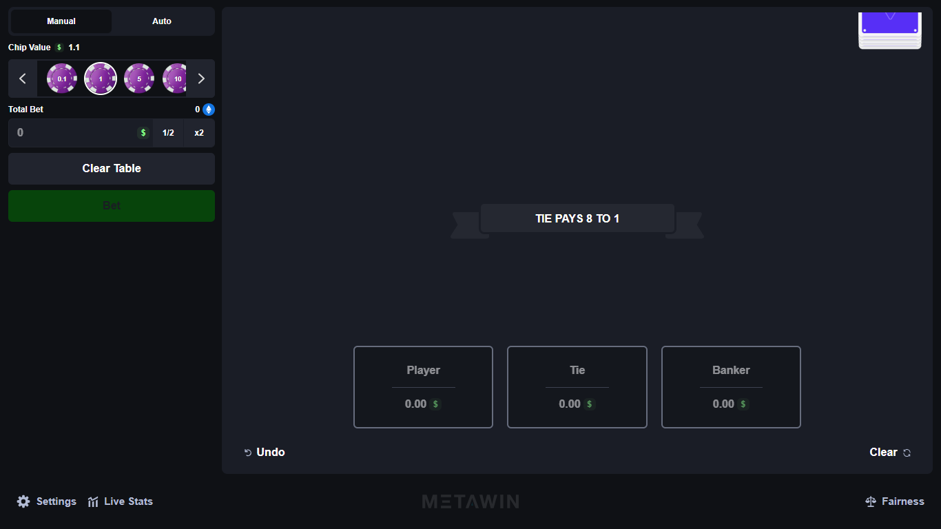 MetaWin Baccarat screenshot