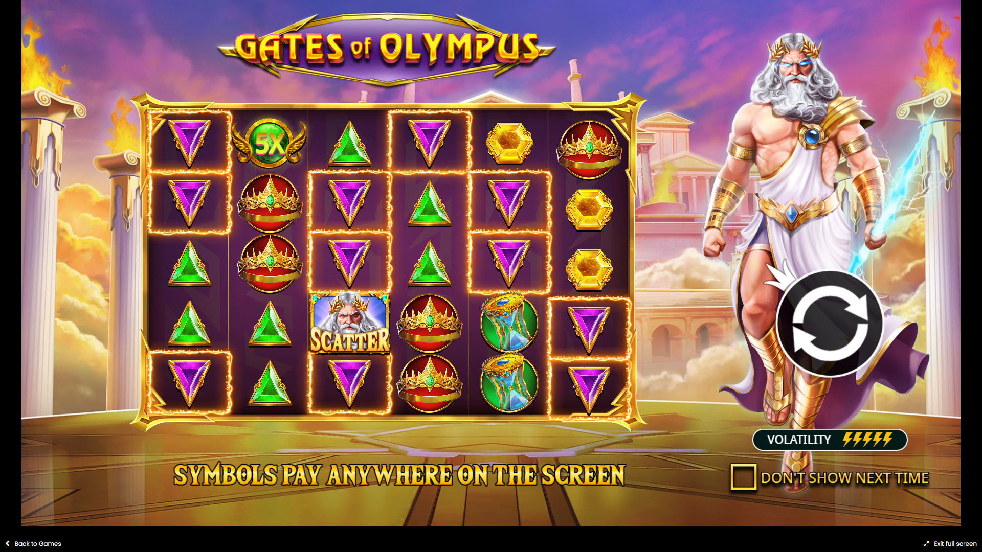 Gates of Olympus Screenshot