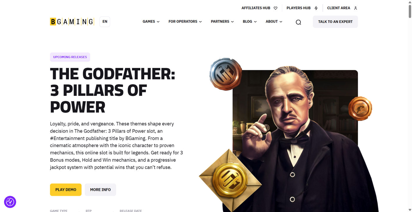 BGaming official website showing their latest game releases