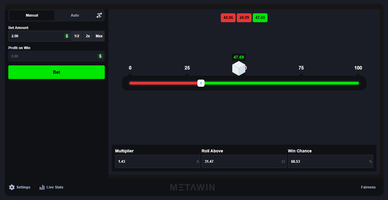 MetaWin Dice Screenshot