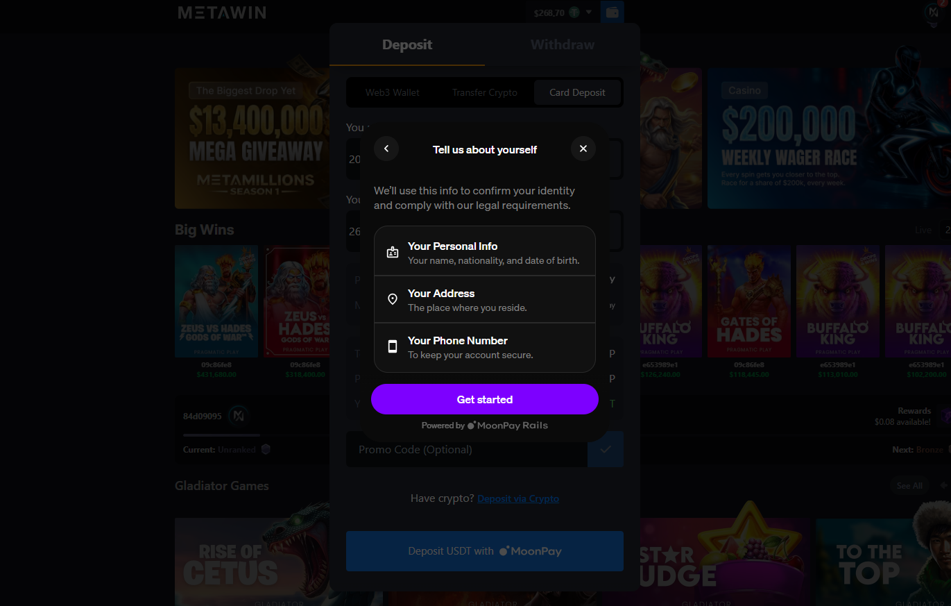 Registering with MoonPay