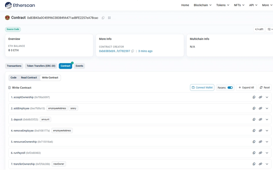 Payroll Smart Contract