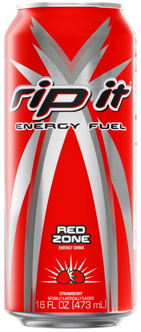 A can of Red Zone (Strawberry flavor).