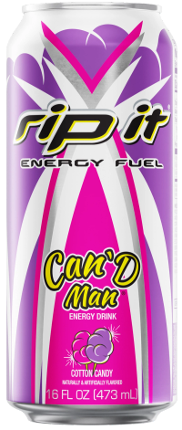 A can of Can'd Man (Cotton Candy flavor).