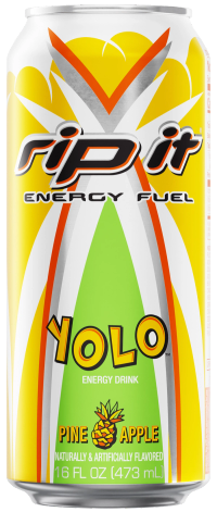 A can of Yolo (Pineapple flavor).