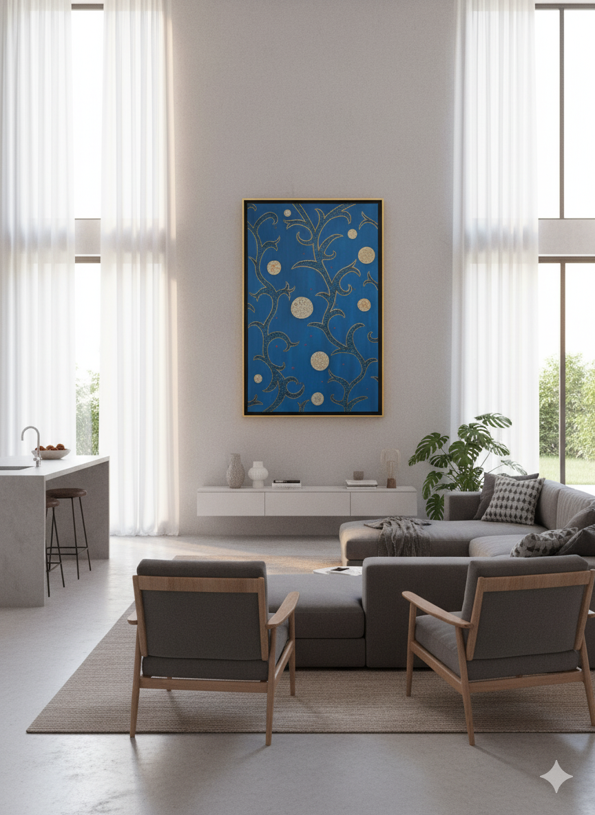 Cosmos Végétal Artwork in a Modern Space
