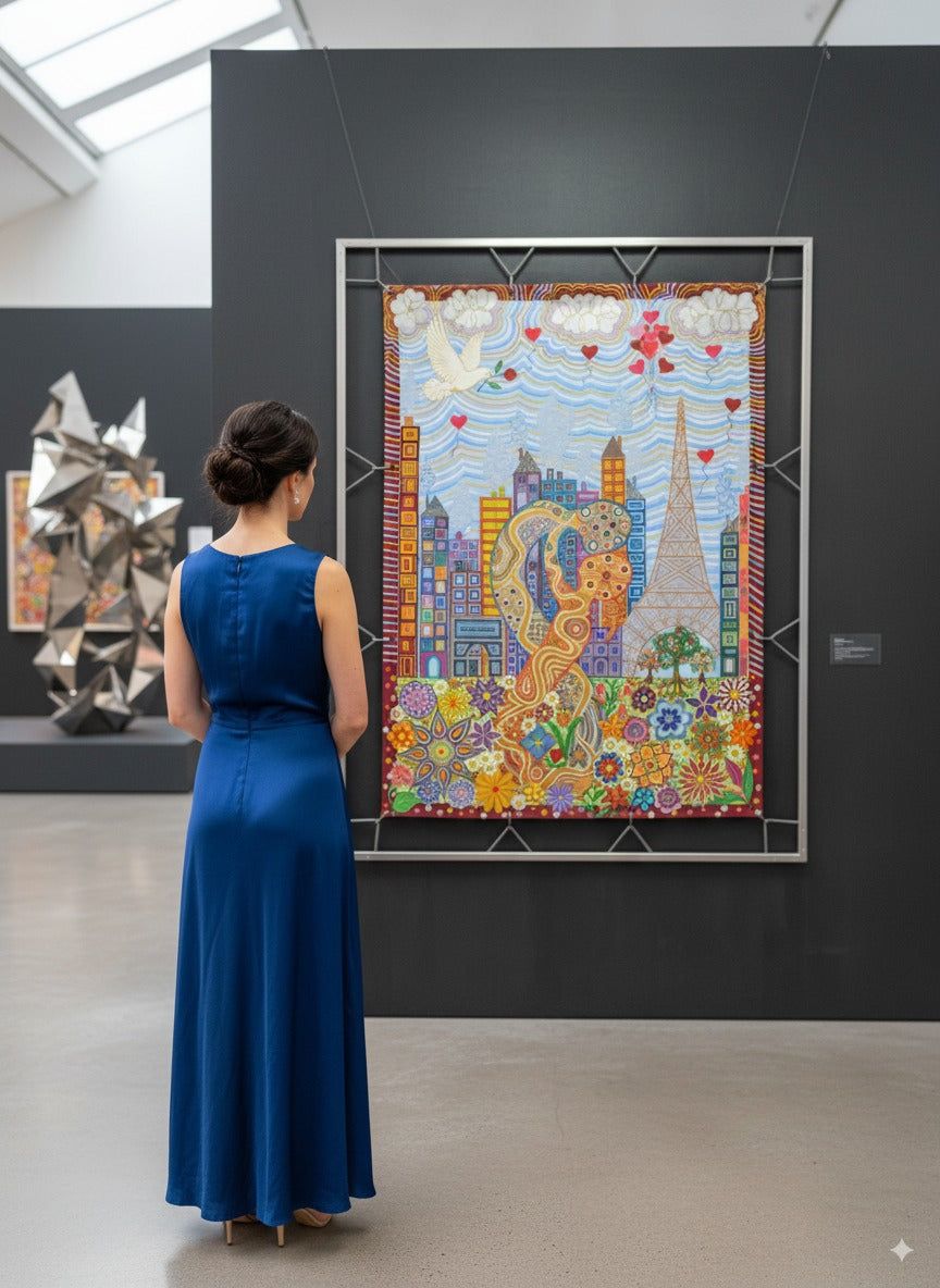 "Quel Amour !" artwork in a museum by Caroline Pons