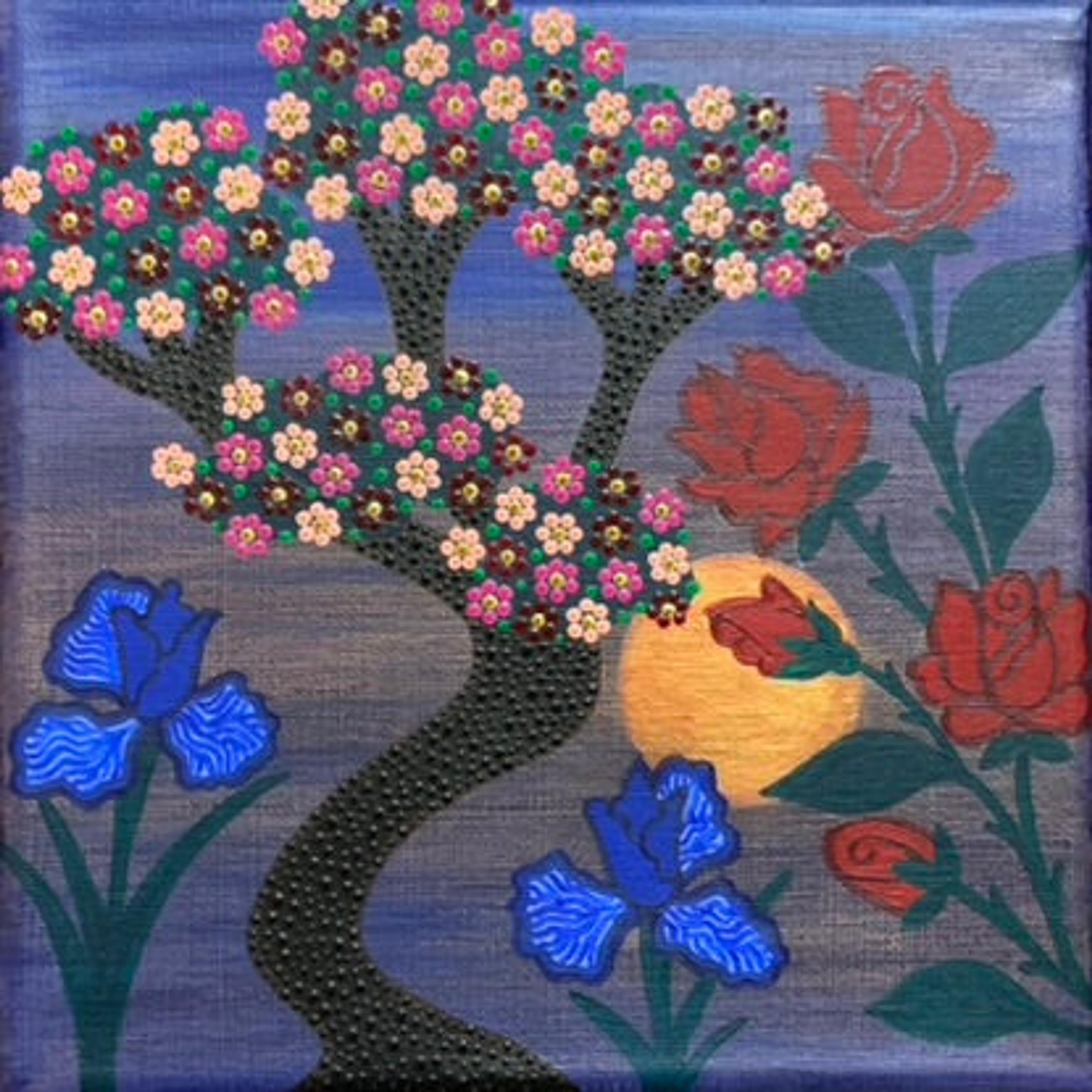 "Fleurs à la tombée du jour" artwork by Caroline Pons