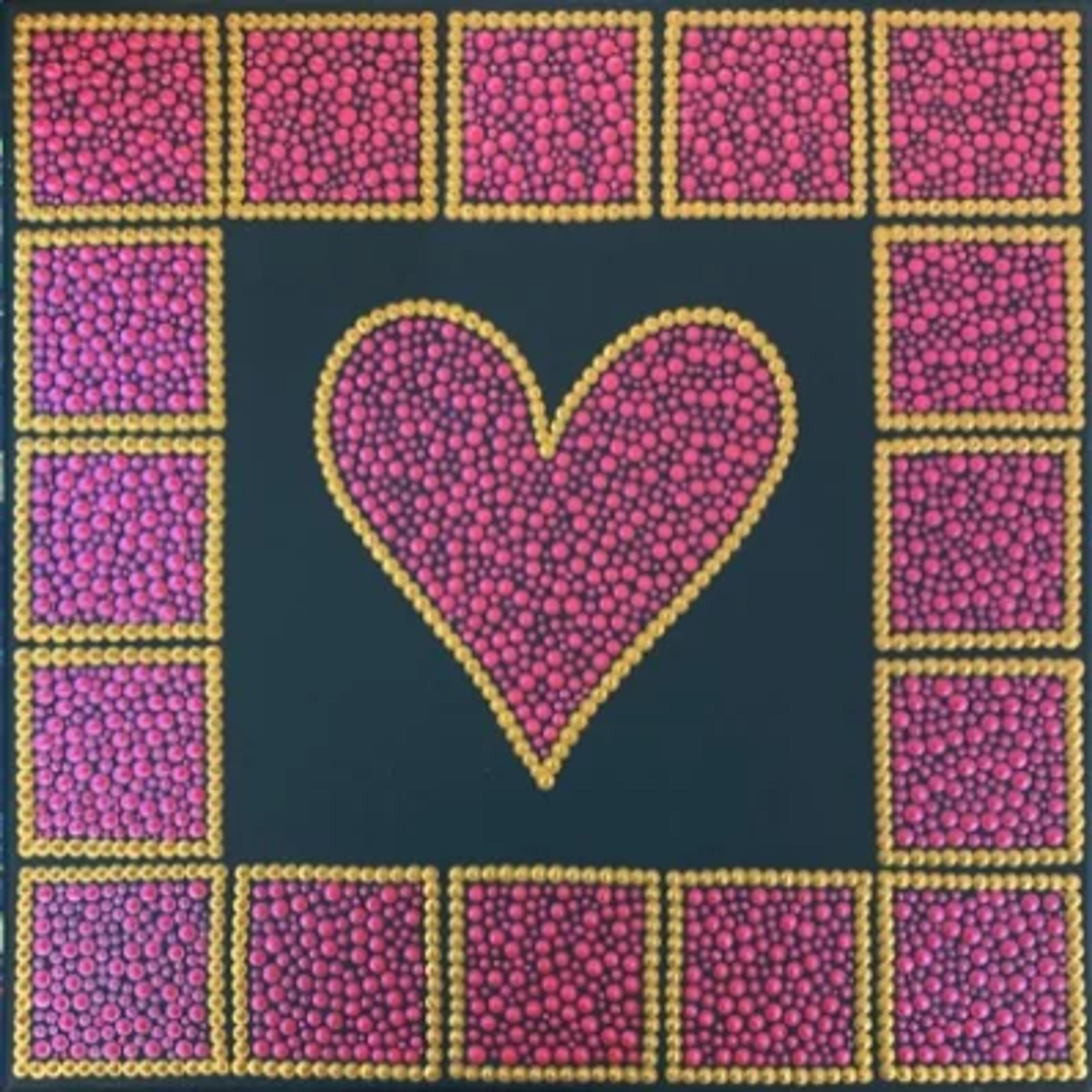 Cœur rose fond noir