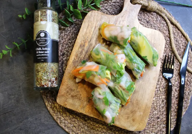 Ferske vårruller med reker