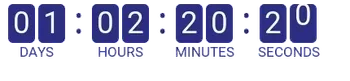 A countdown timer widget showing days, hours, minutes, and seconds remaining