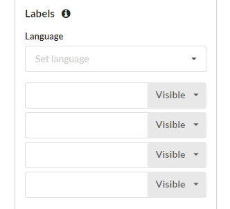 Sendtric timer editor's Labels section with all label text fields cleared so only numbers display