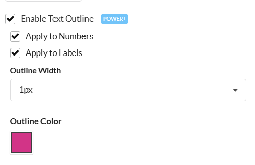 The digit and label outline setting in the countdown timer editor
