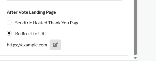 Entering a redirect URL in Poll Settings