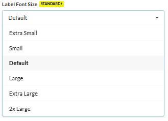 Adjusting the relative label font size