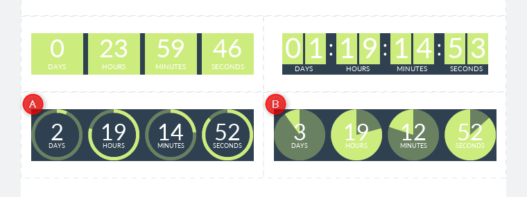 Manago AI's timer settings panel showing style, font, colour, and clockwise/counter-clockwise options