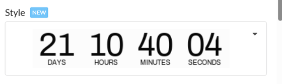 The default countdown timer style shown in the style selector