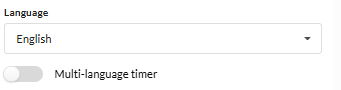 Selecting the timer label language in the editor