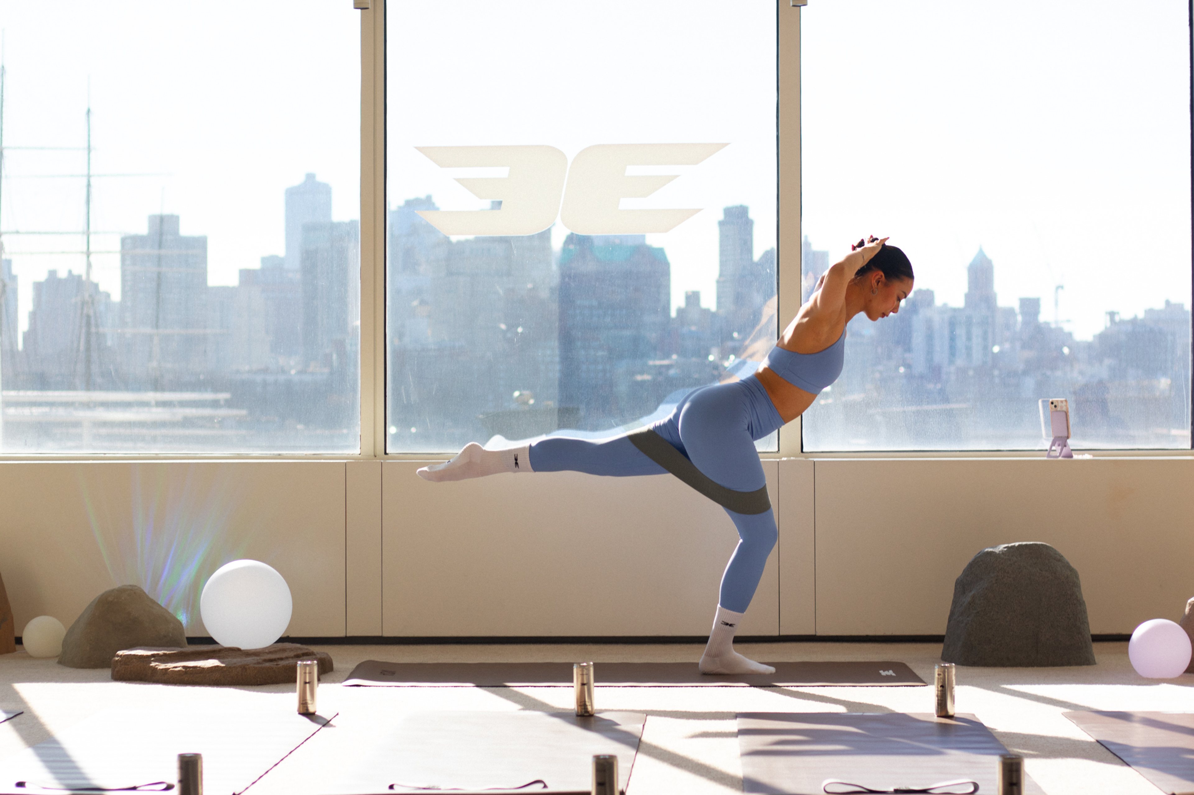 Elite Eleven influencer Pilates activation at WSA in New York City with branded mats and matcha bar