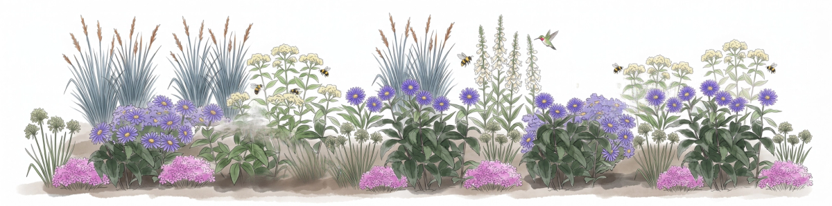 The No-Fuss Mailbox Strip — illustrated in full bloom