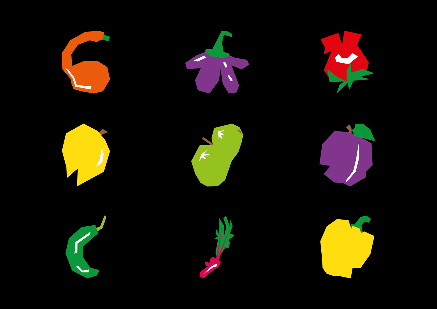 Odd Fruit And Vegetables Animation
