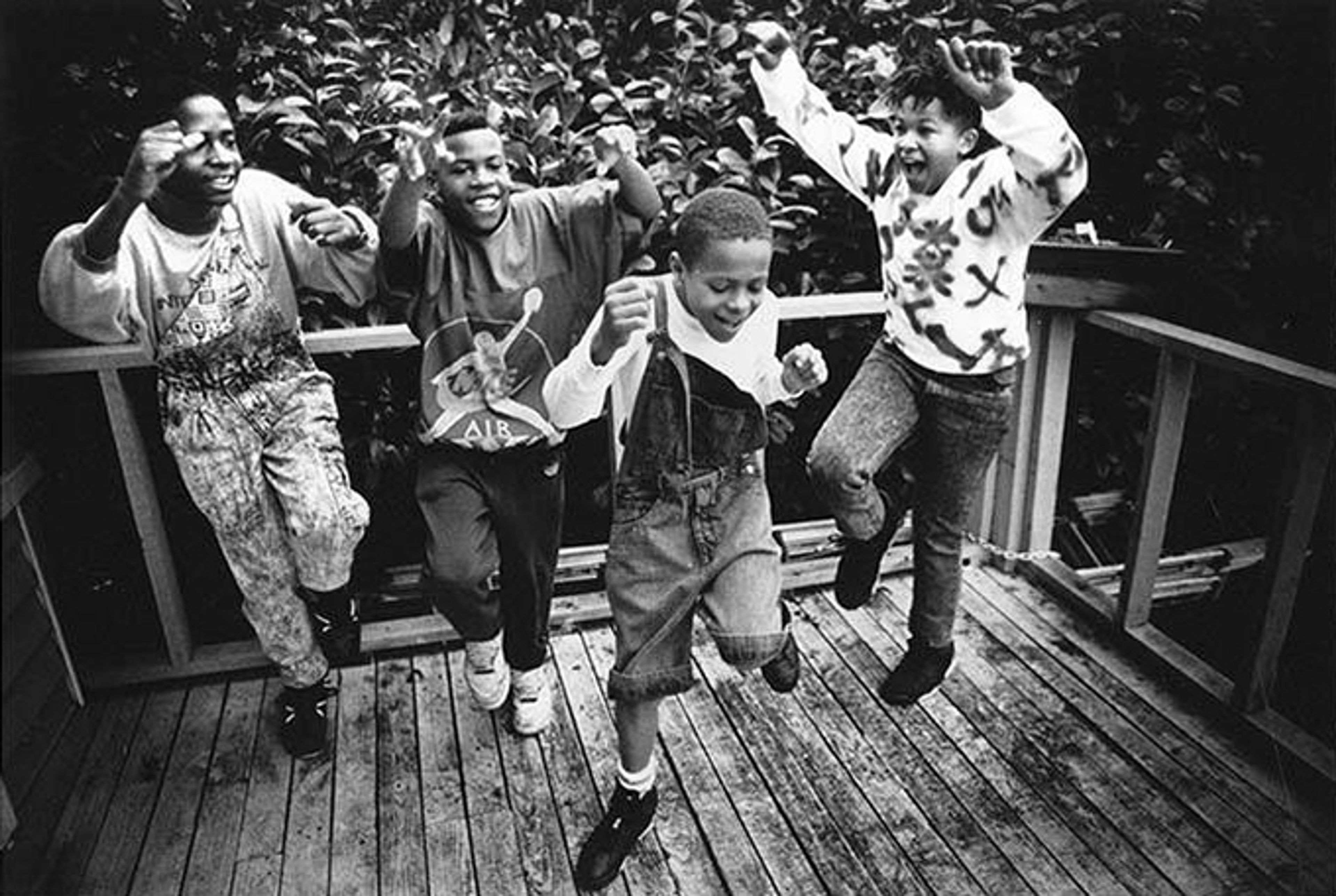 Four children dancing