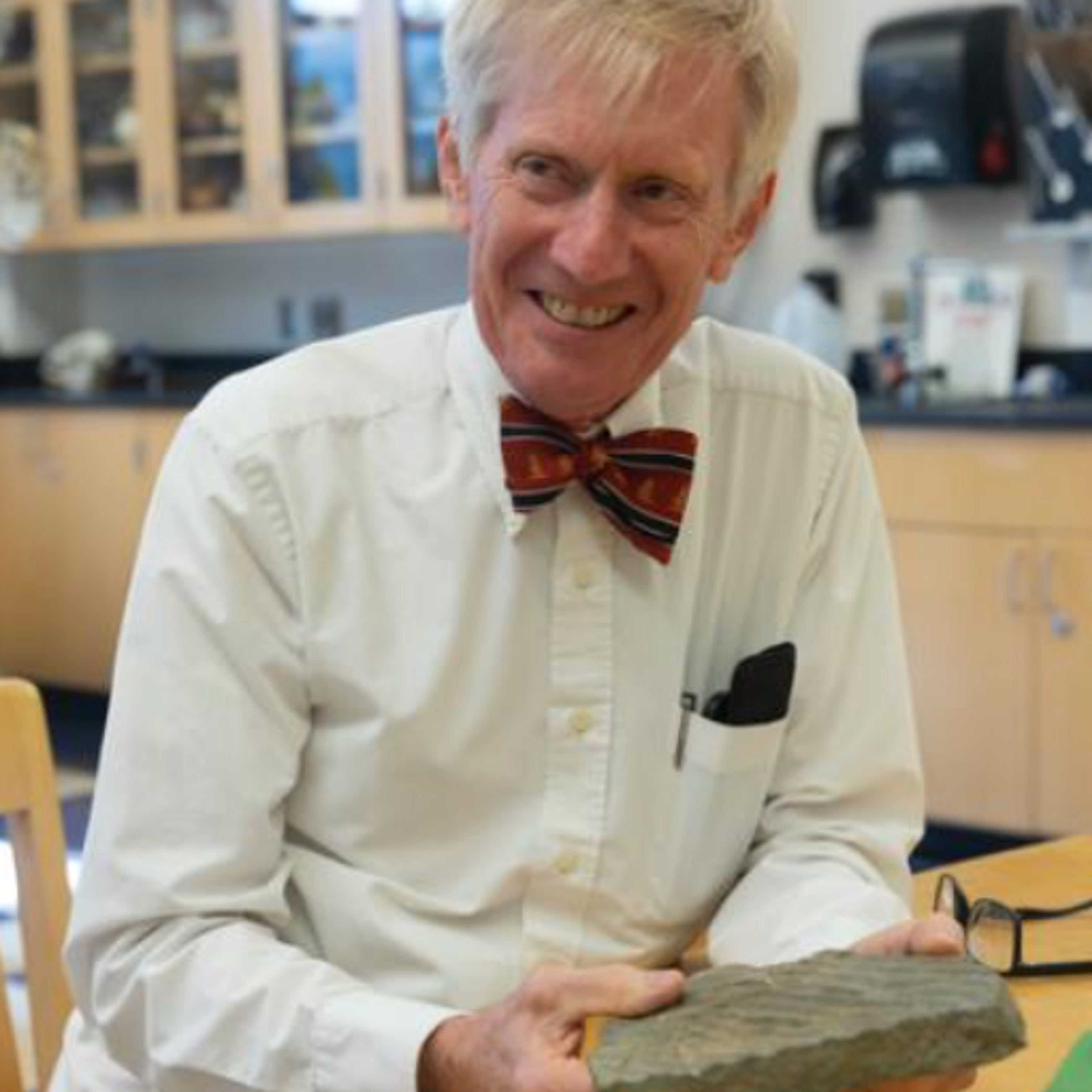man with fossil