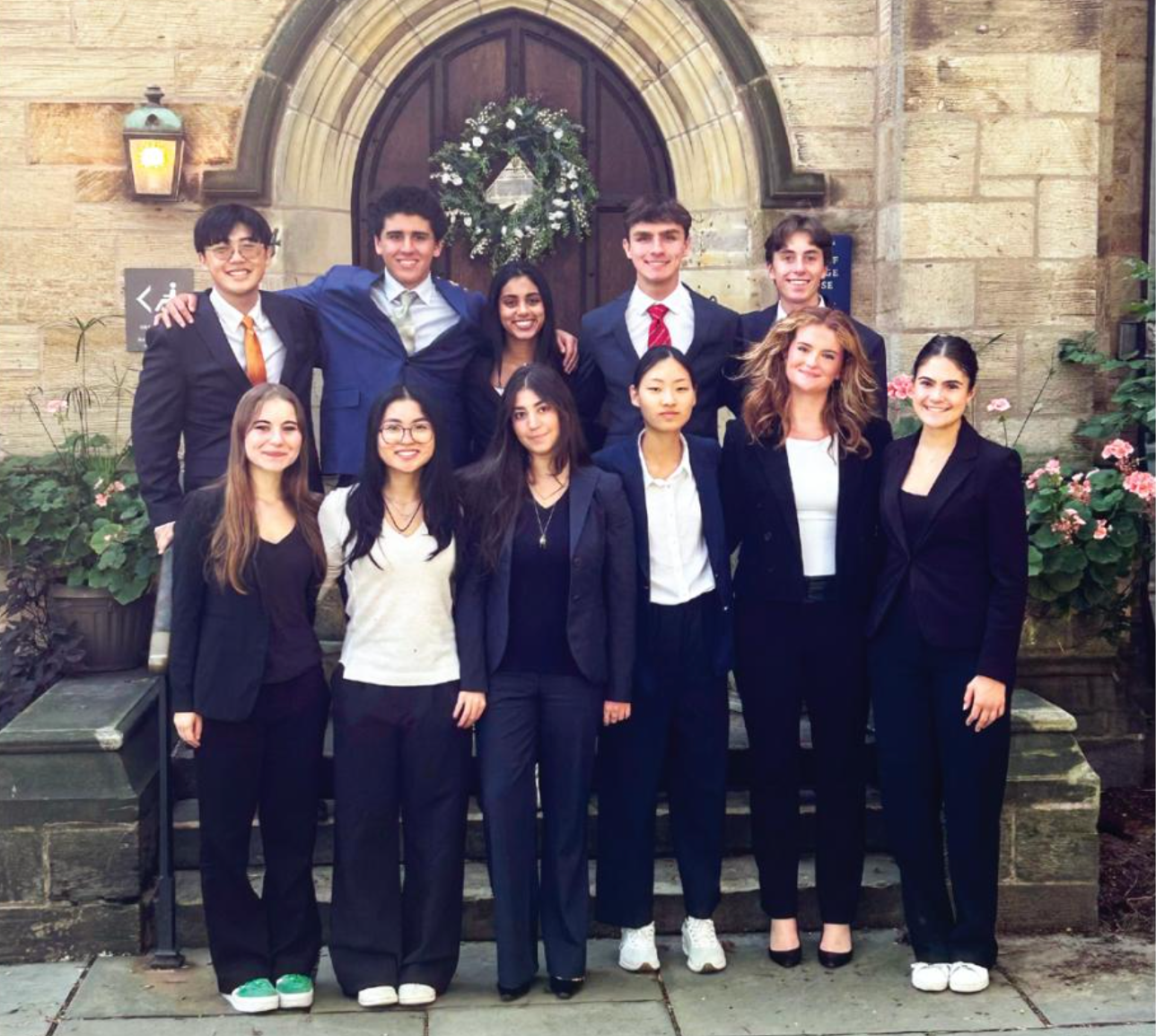 students standing in group