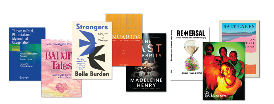 Several book covers arranged somewhat randomly on a white background.