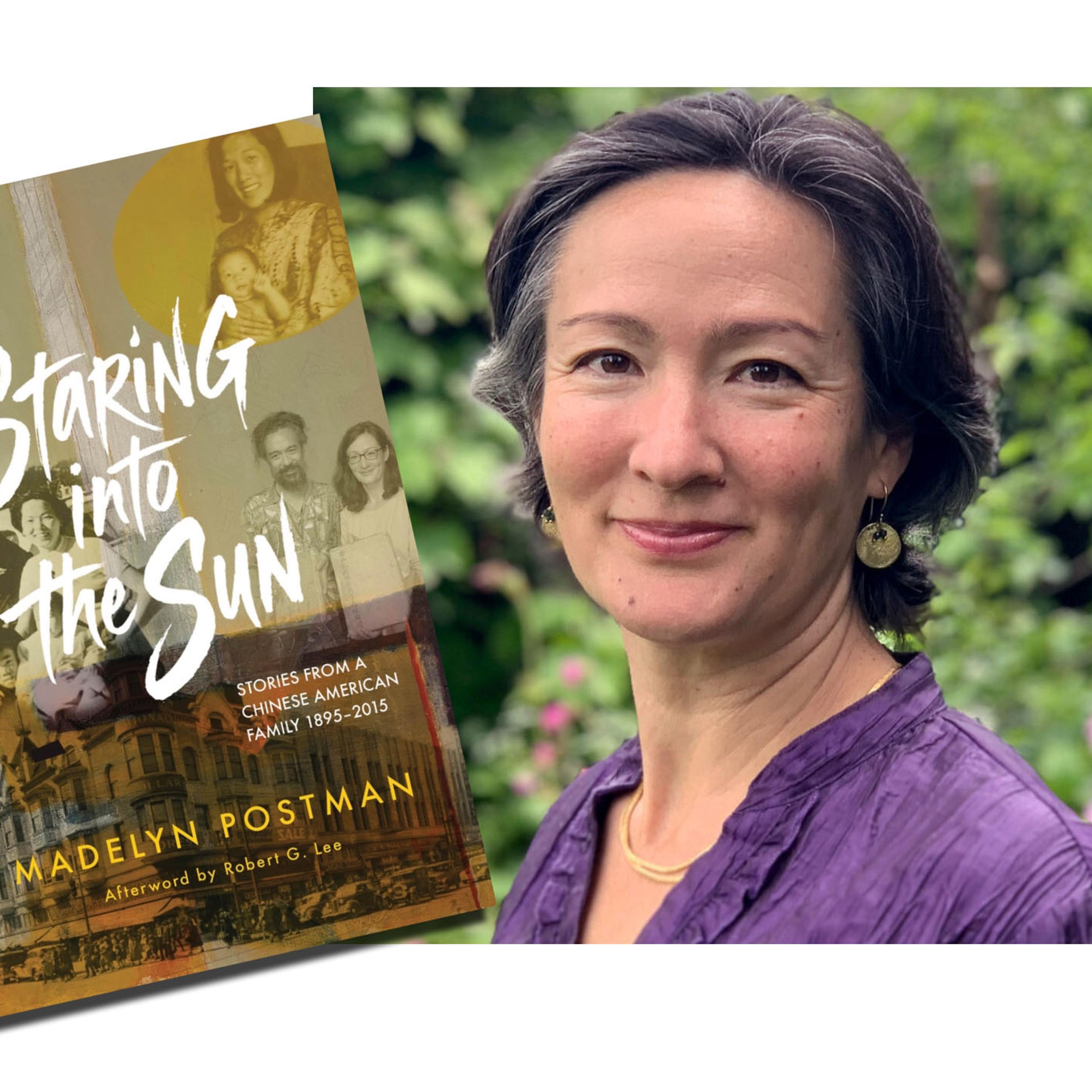 a composite photo of the author and her book cover.