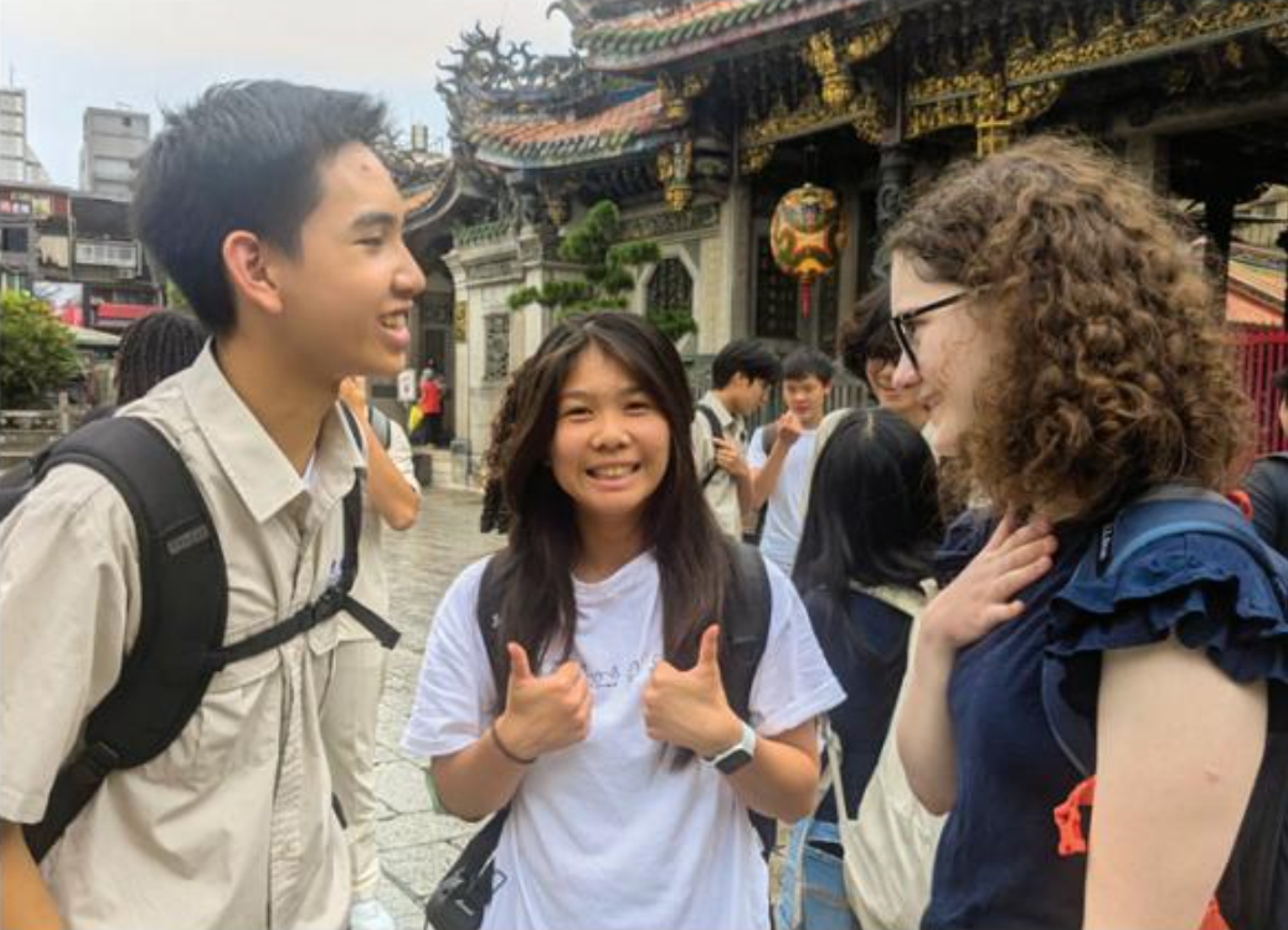 tourists at a temple