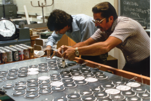 Chris Case working on solar cells