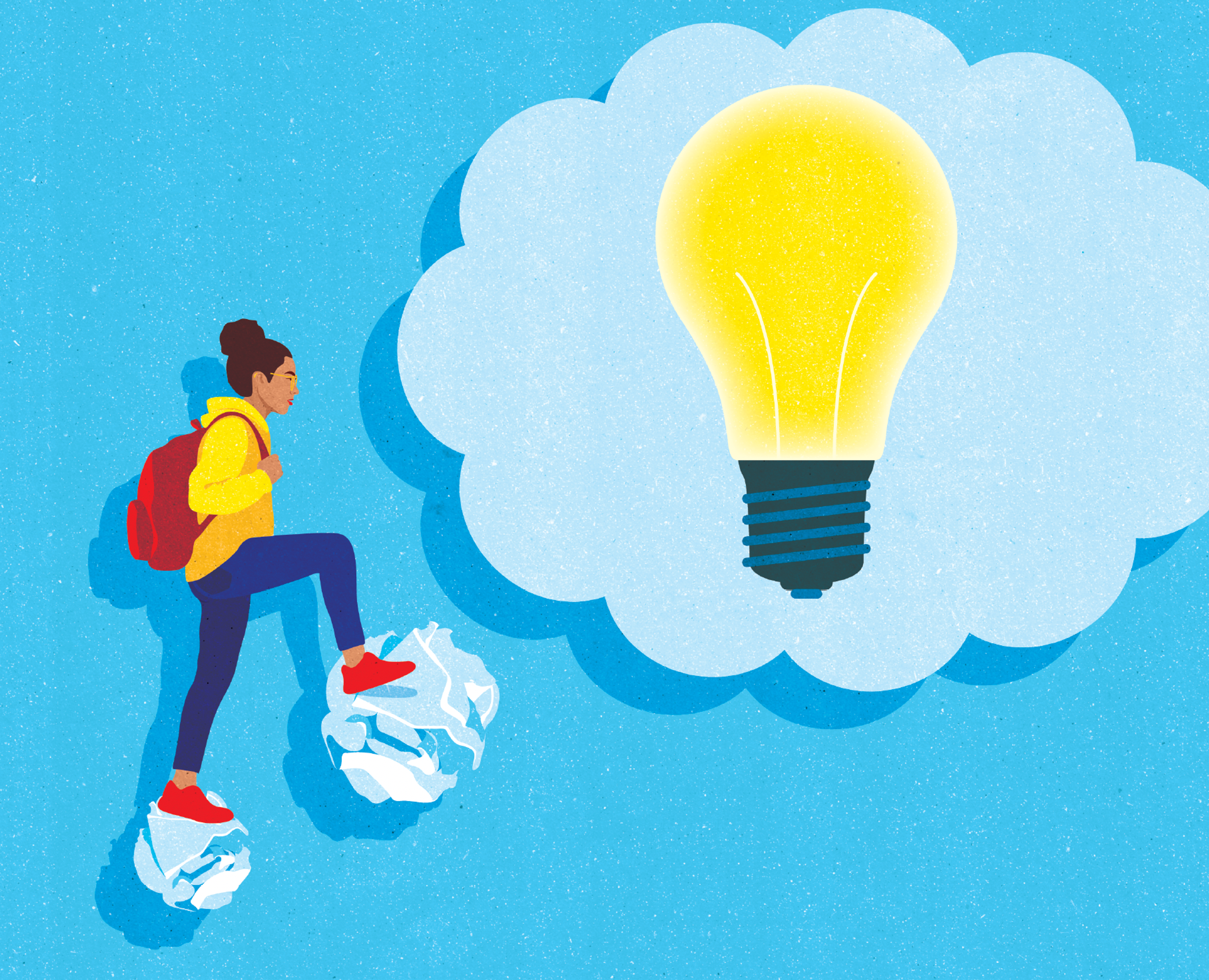 Illustration of cloud and lightbulb