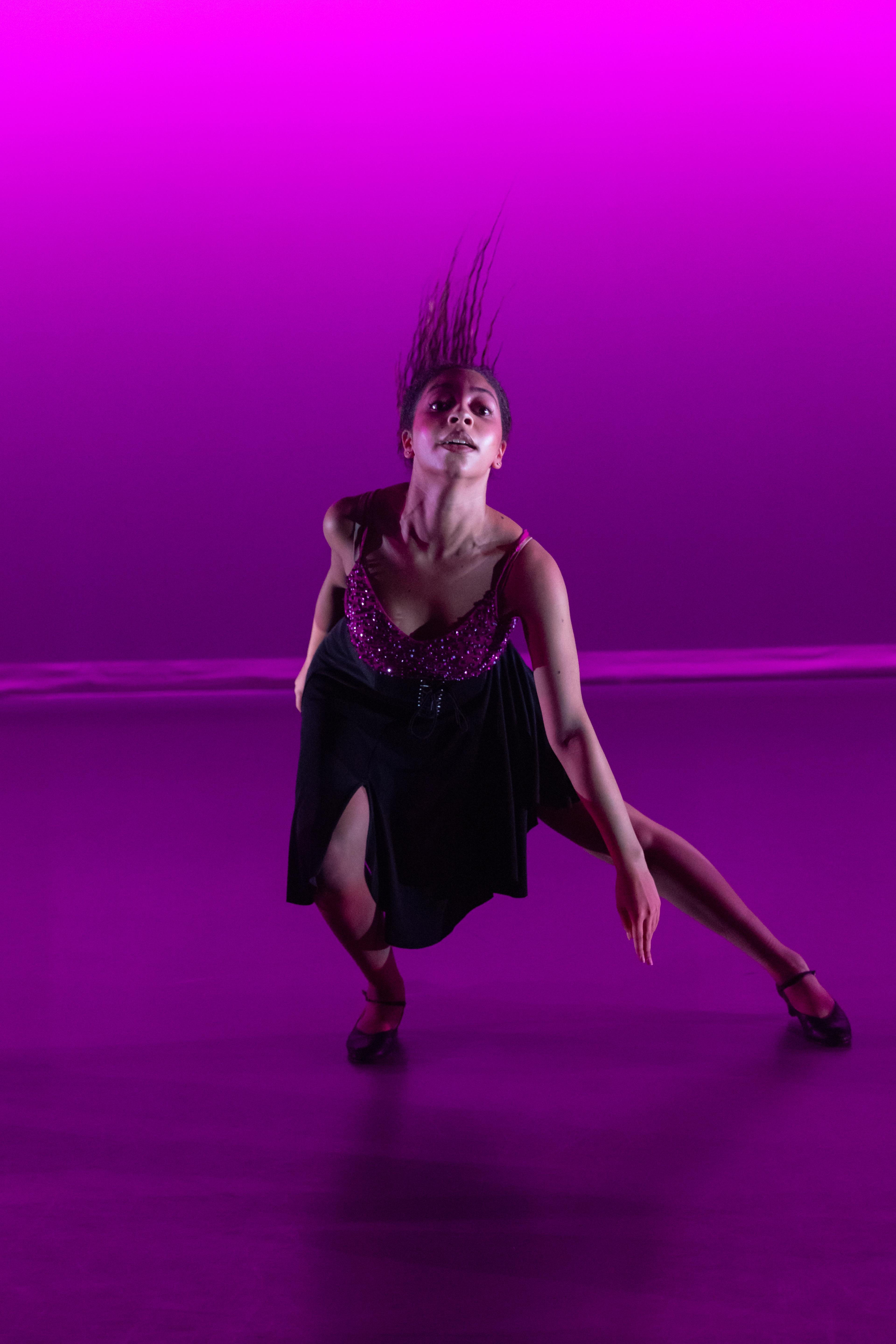dancer in pink light