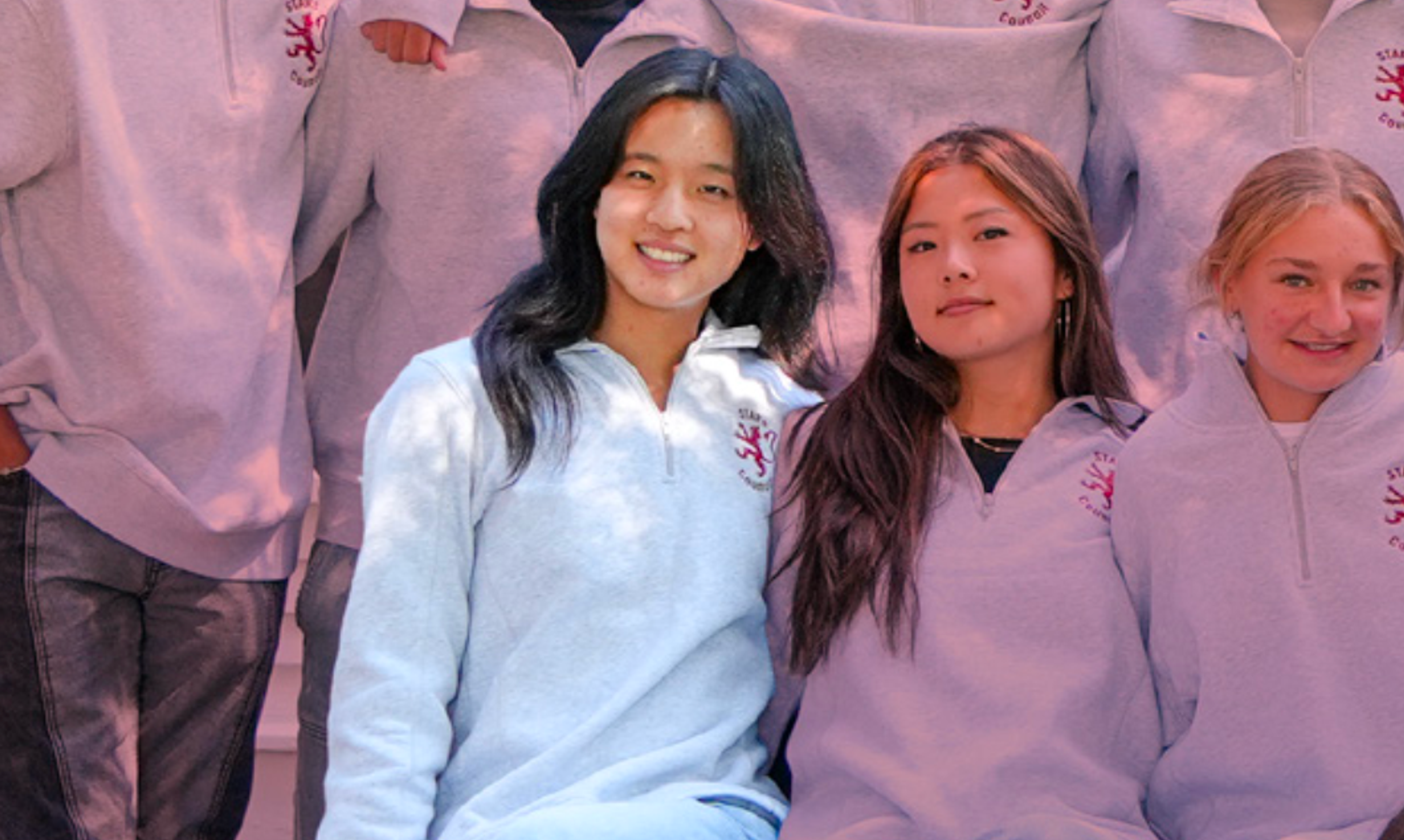 Students gathered smiling.