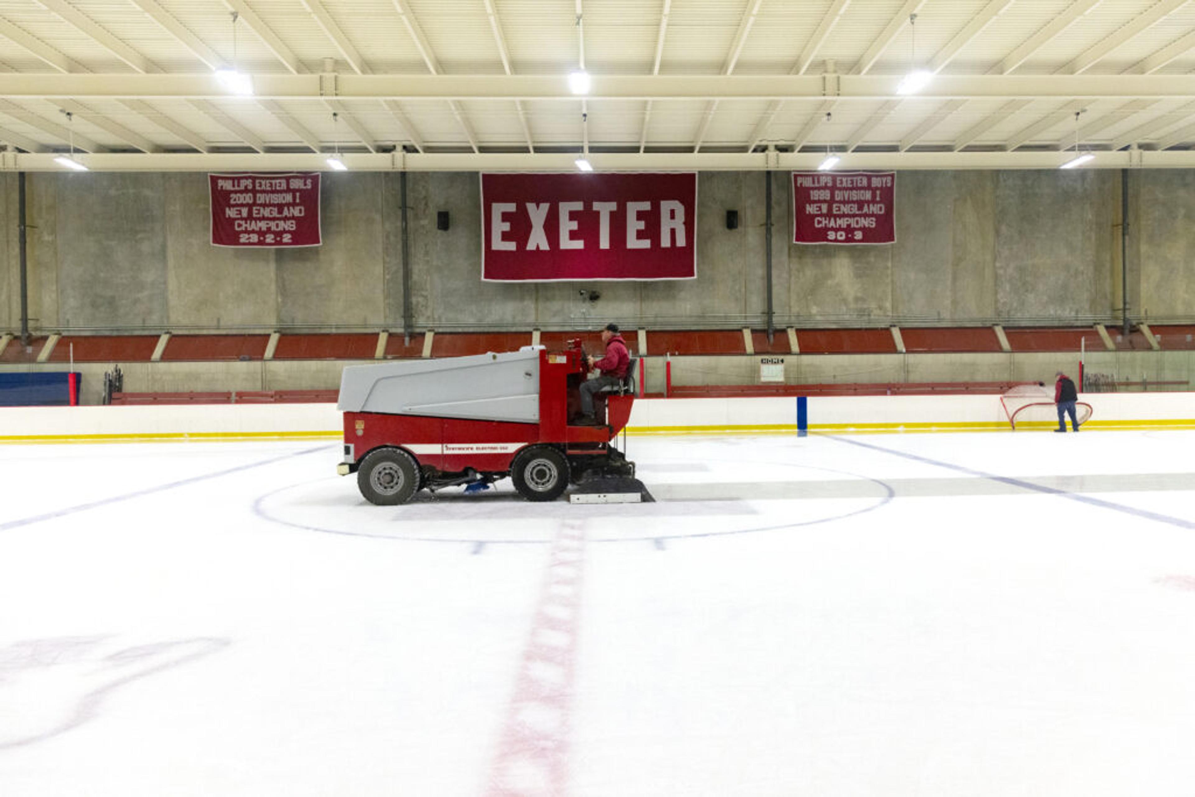 A Zamboni ice resurfacer in action